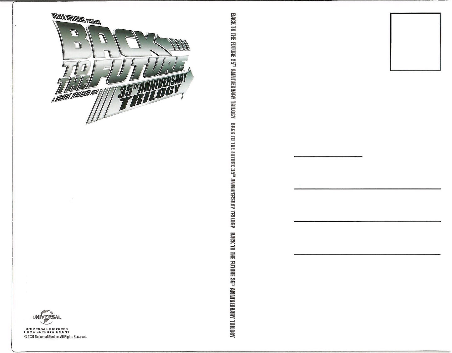 Back to the Future Trilogy Lenticular Post Card Version C For SteelBook (FAC#159)(Czech)