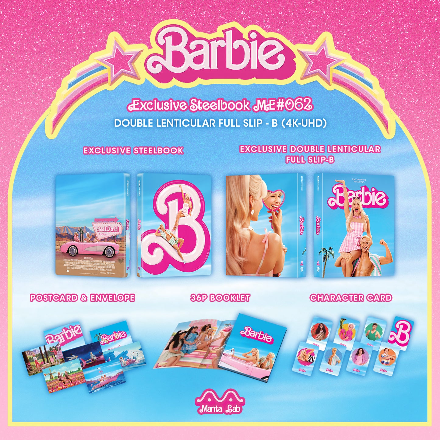 Barbie 4K Double Lentiuclar B SteelBook (ME#62)(Hong Kong)