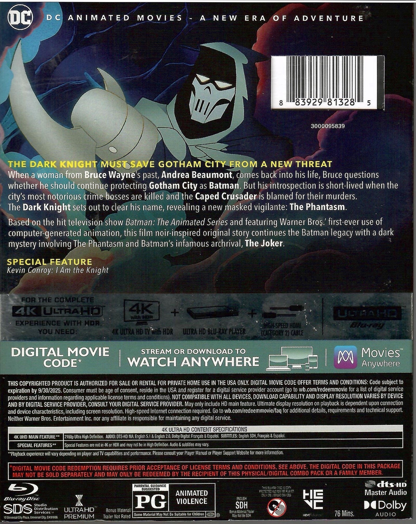 Batman: Mask of the Phantasm 4K w/ Comic (Exclusive)