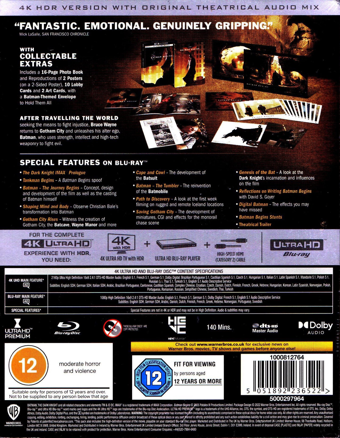 Batman Begins 4K Full Slip SteelBook (UK)