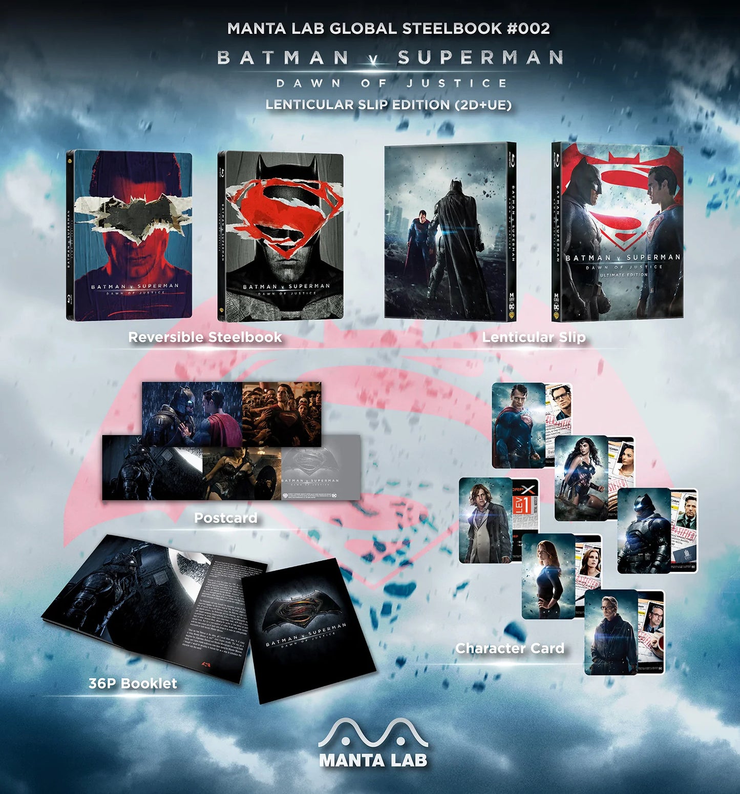 Batman v Superman: Dawn of Justice Lenticular SteelBook - Ultimate Edition (MG#02)(Hong Kong)