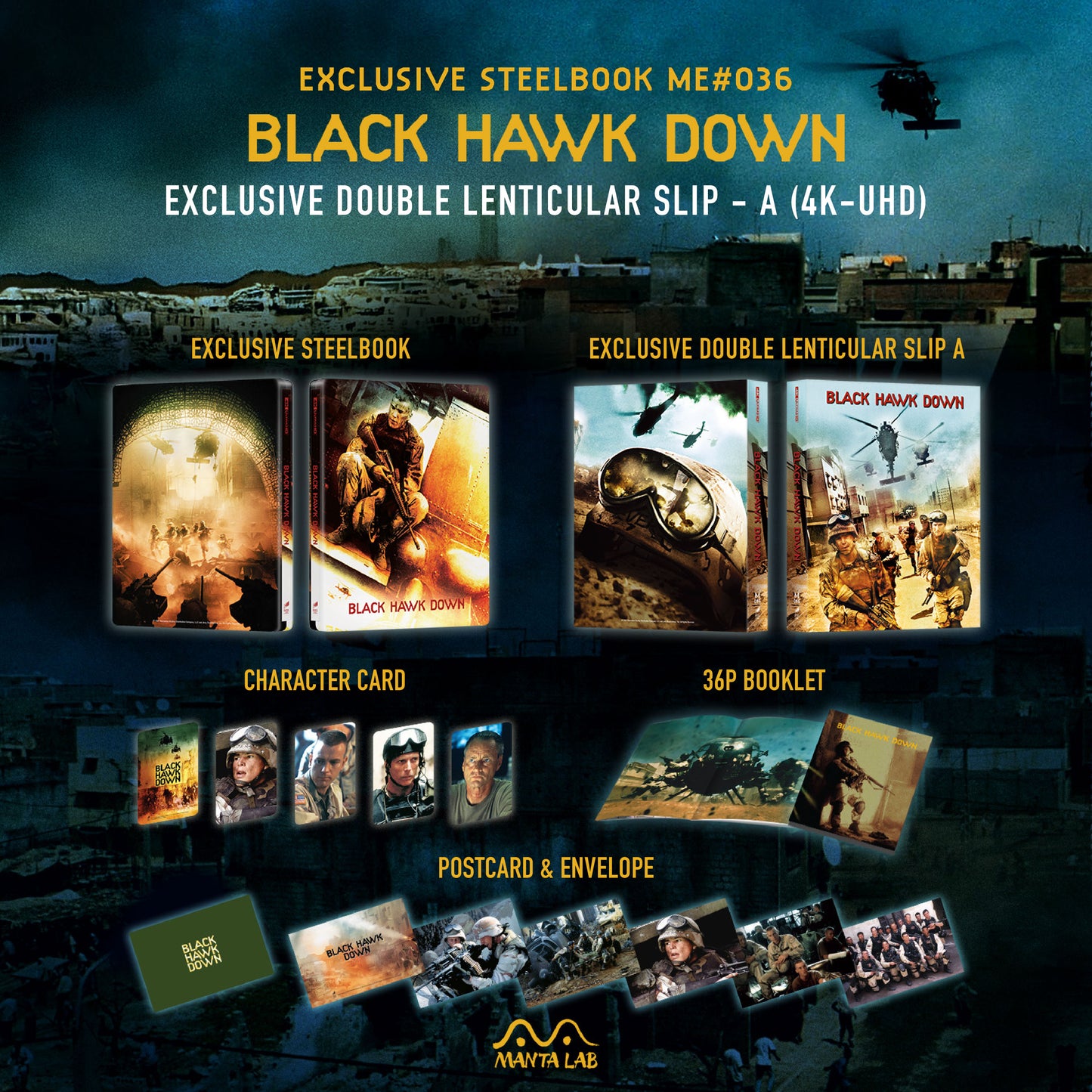 Black Hawk Down 4K 1-Click SteelBook (ME#36)(Hong Kong)