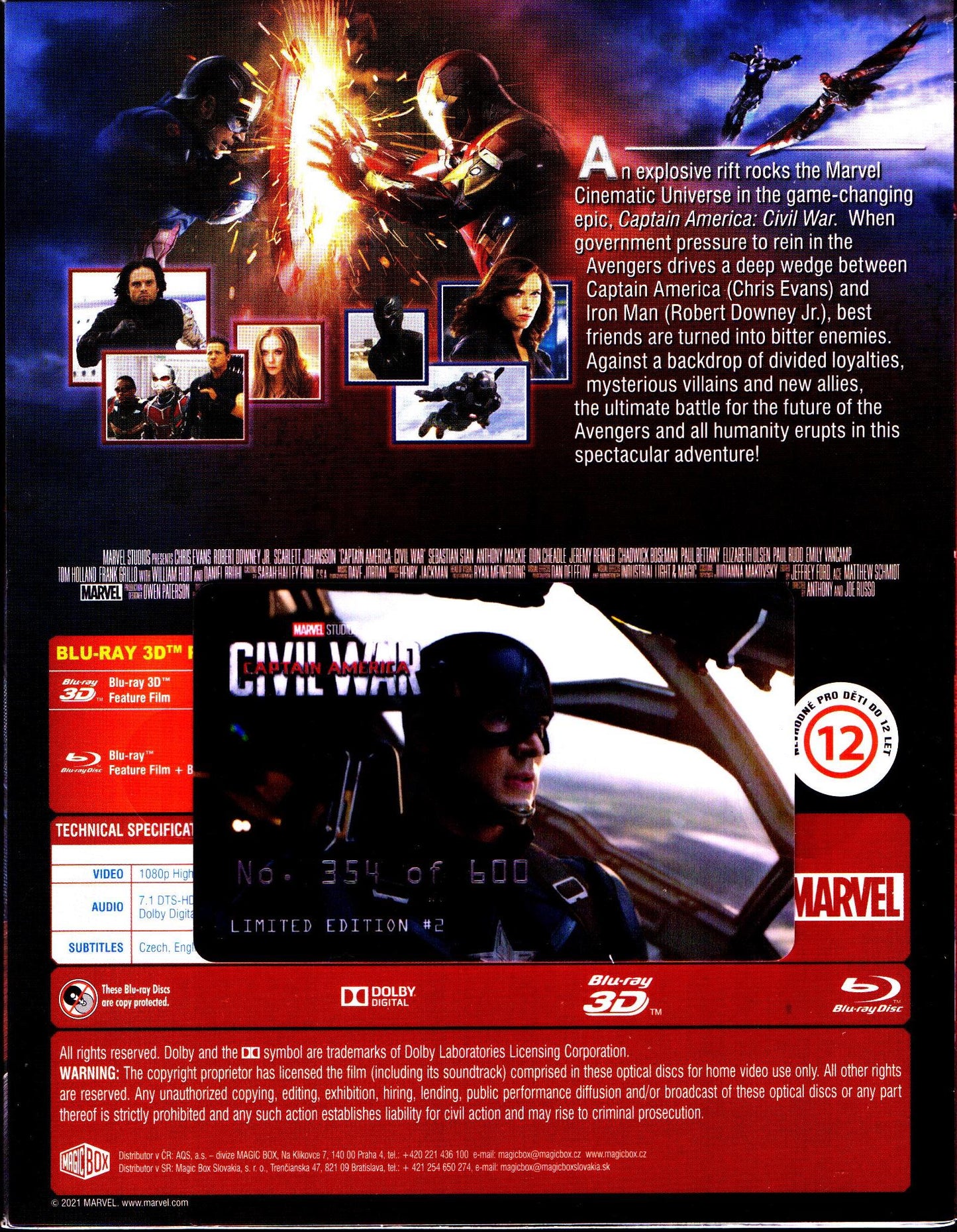 Captain America: Civil War 3D Lenticular SteelBook (FAC#148)(Czech)