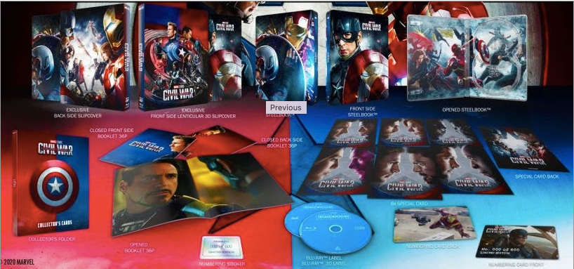 Captain America: Civil War 3D Lenticular SteelBook (FAC#148)(Czech)