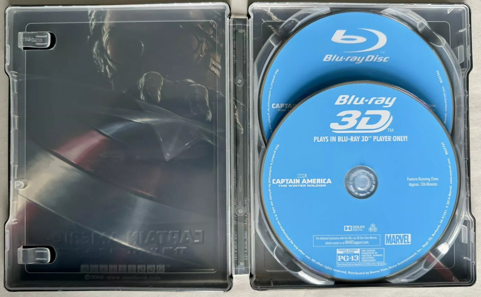 Captain America: Winter Soldier 3D outlet Blu-ray + Blu-ray Steelbook