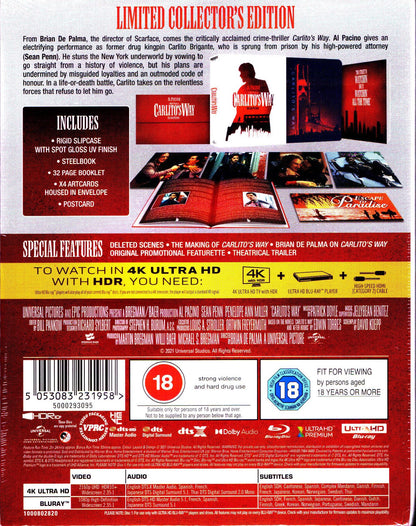 Carlito's Way 4K Full Slip SteelBook (UK)