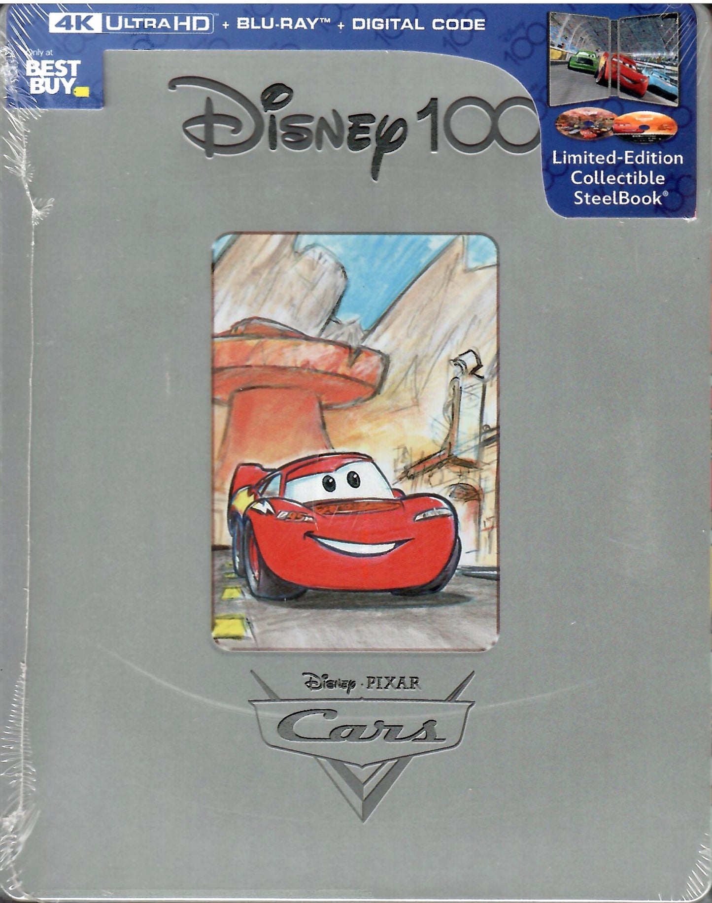 Cars 4K SteelBook: Disney 100th Anniversary Edition (2006)(Exclusive)