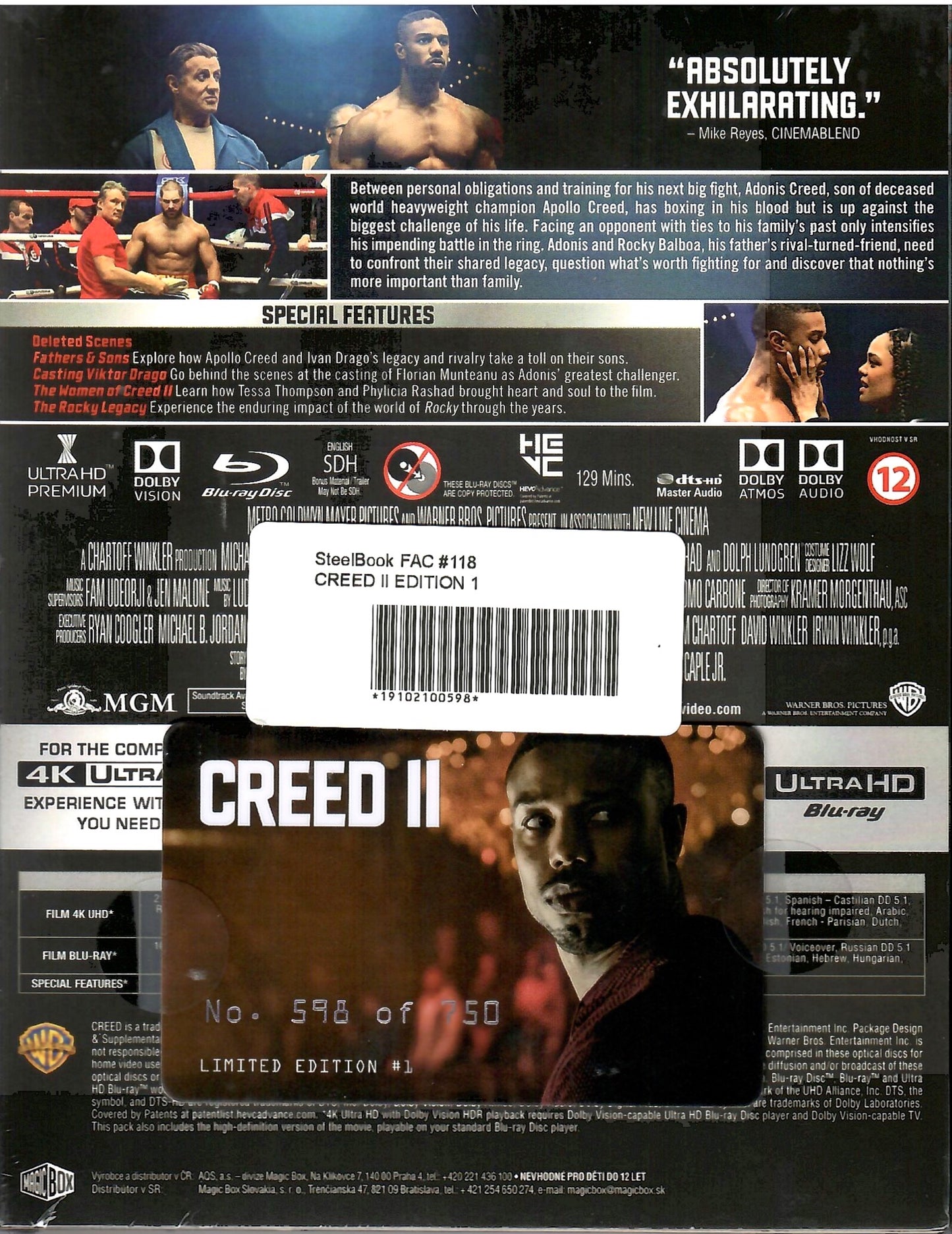 Creed II 4K Full Slip SteelBook + Lenticular Magnet (2018)(FAC#118)(Czech)