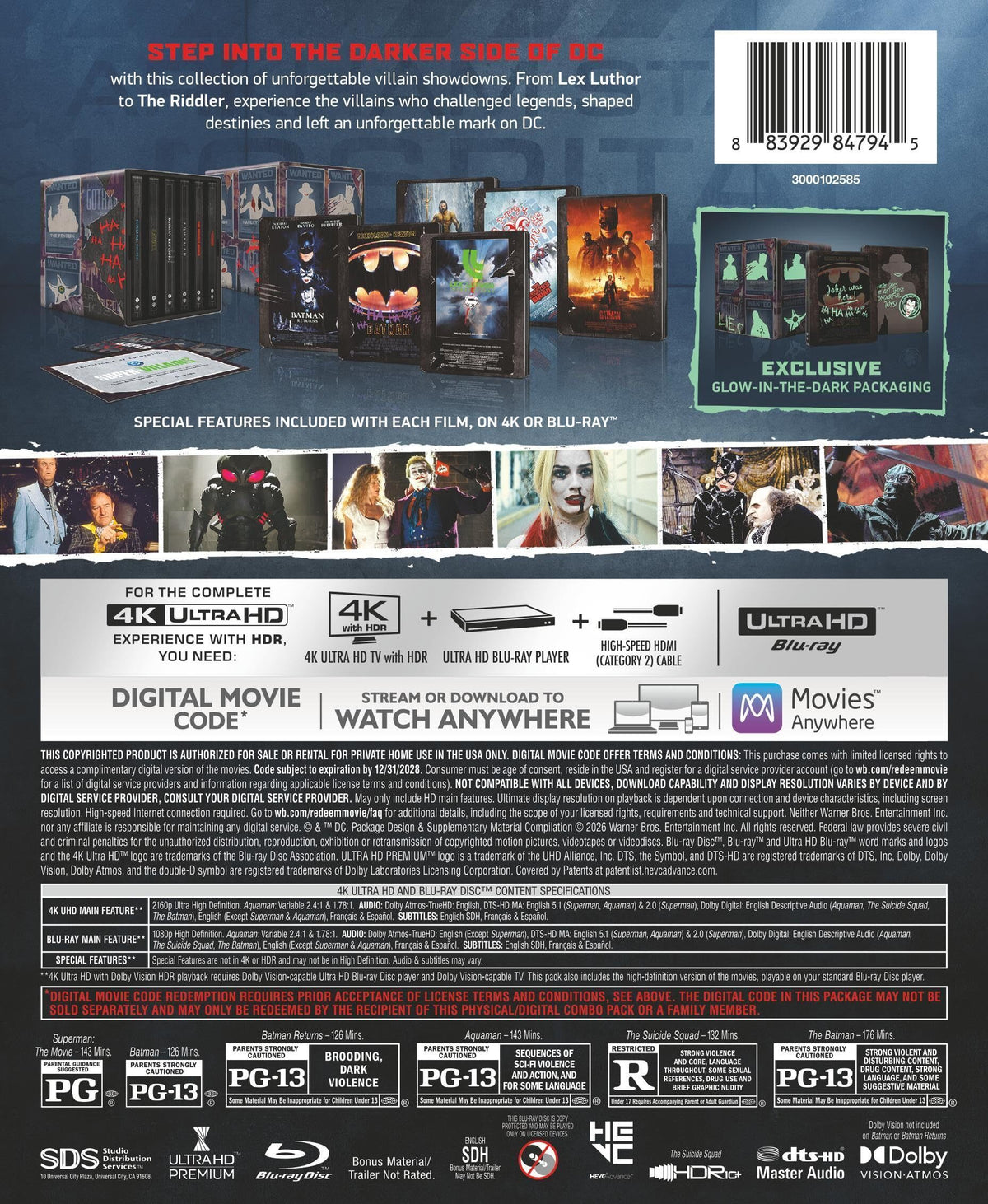 [Pre-Order] DC Villains 6-Film 4K Collection 1-Click SteelBook Library Case (Exclusive)