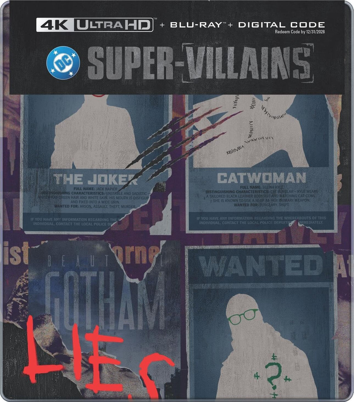 [Pre-Order] DC Villains 6-Film 4K Collection 1-Click SteelBook Library Case (Exclusive)