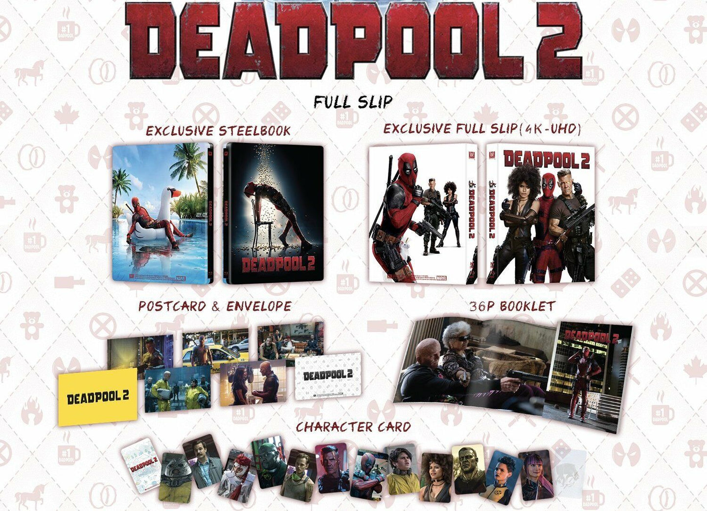 Deadpool 2: Unrated 4K Full Slip SteelBook (2018)(ME#20)(Hong Kong)