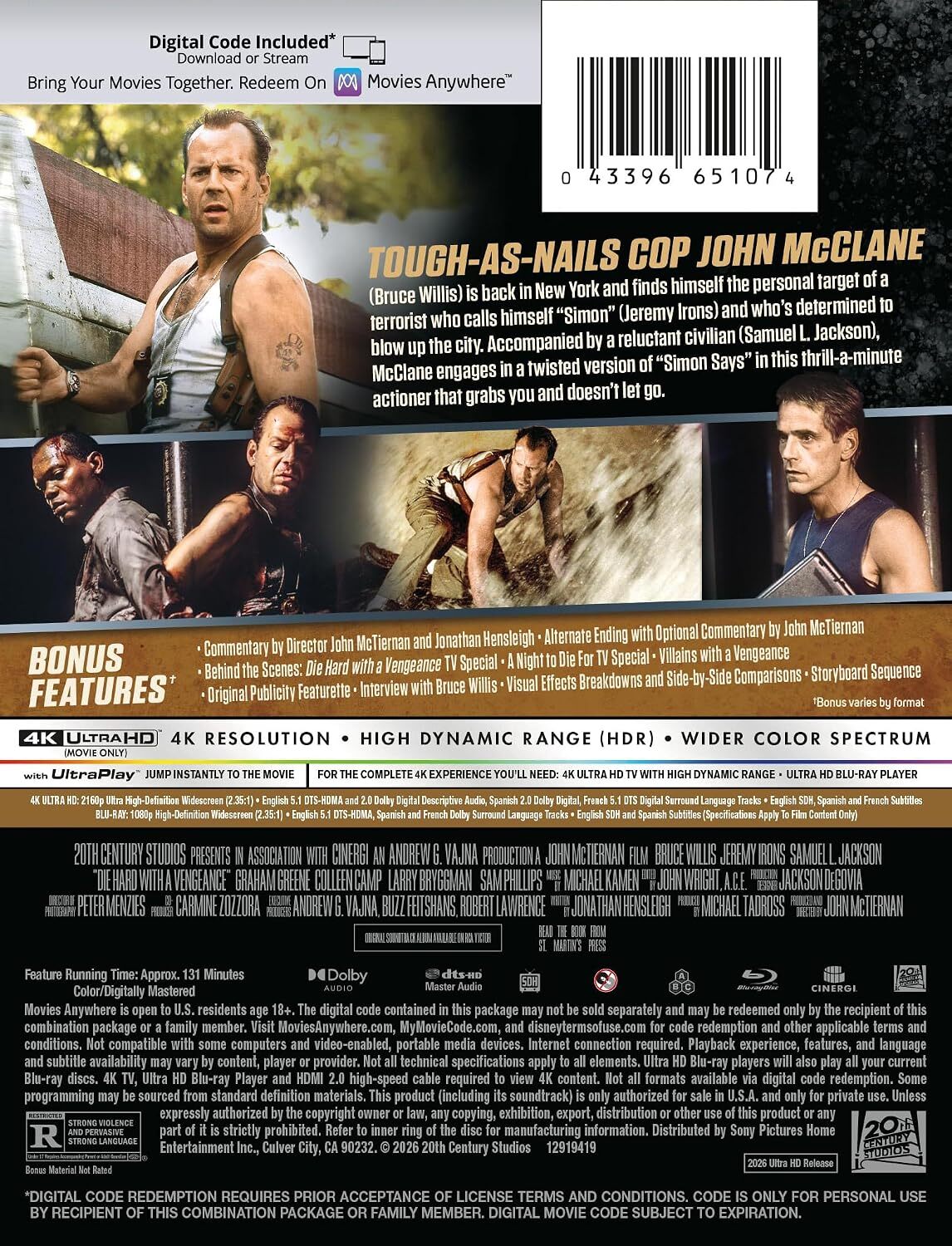 [Pre-Order] Die Hard with a Vengeance 4K SteelBook