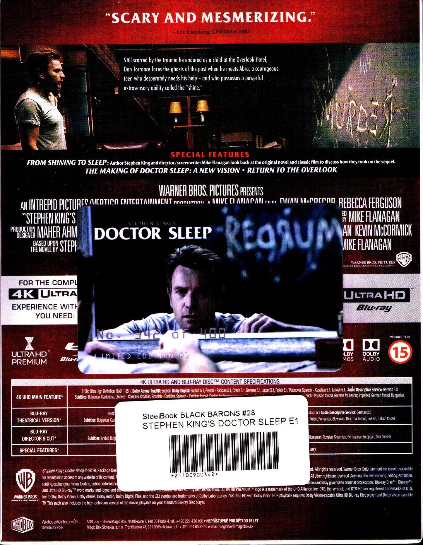 Doctor Sleep 4K: Director's Cut XL Full Slip SteelBook (BB#28)(Czech)