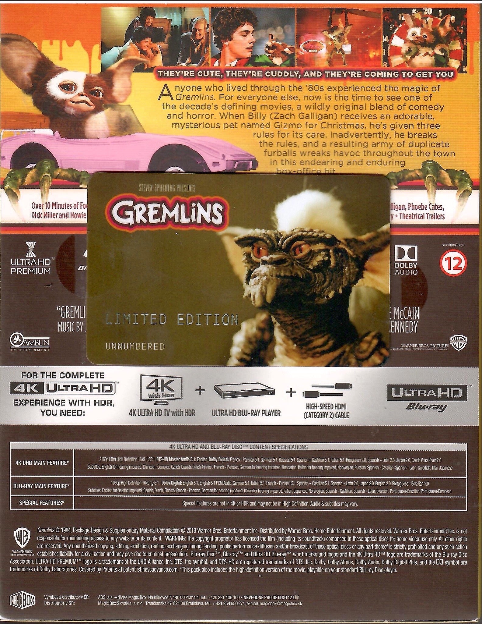 Gremlins Limited Edition Steelbook French Import Region Free Bluray RARE OOP!! hotsell