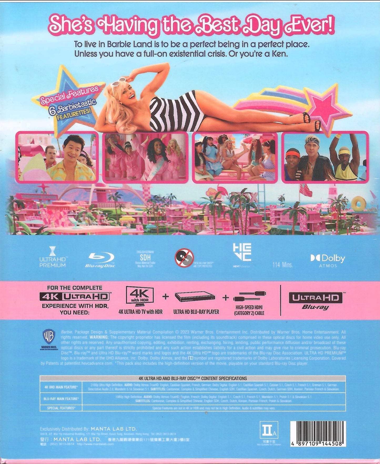 Barbie 4K 1-Click SteelBook (ME#62)(Hong Kong)(EMPTY)(Slip Box)