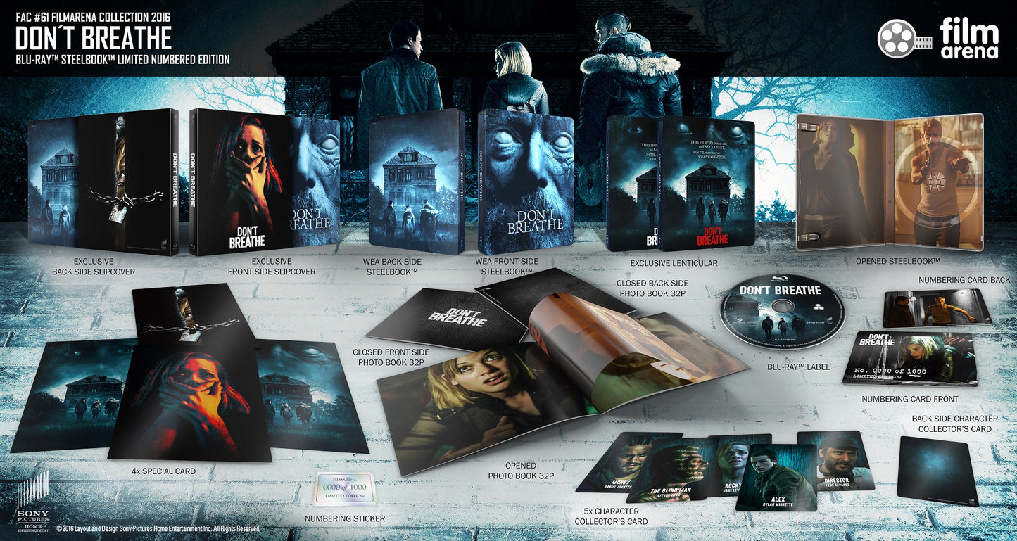 Don't Breathe Full Slip SteelBook + Lenticular Magnet (2016)(FAC#61)(Czech)