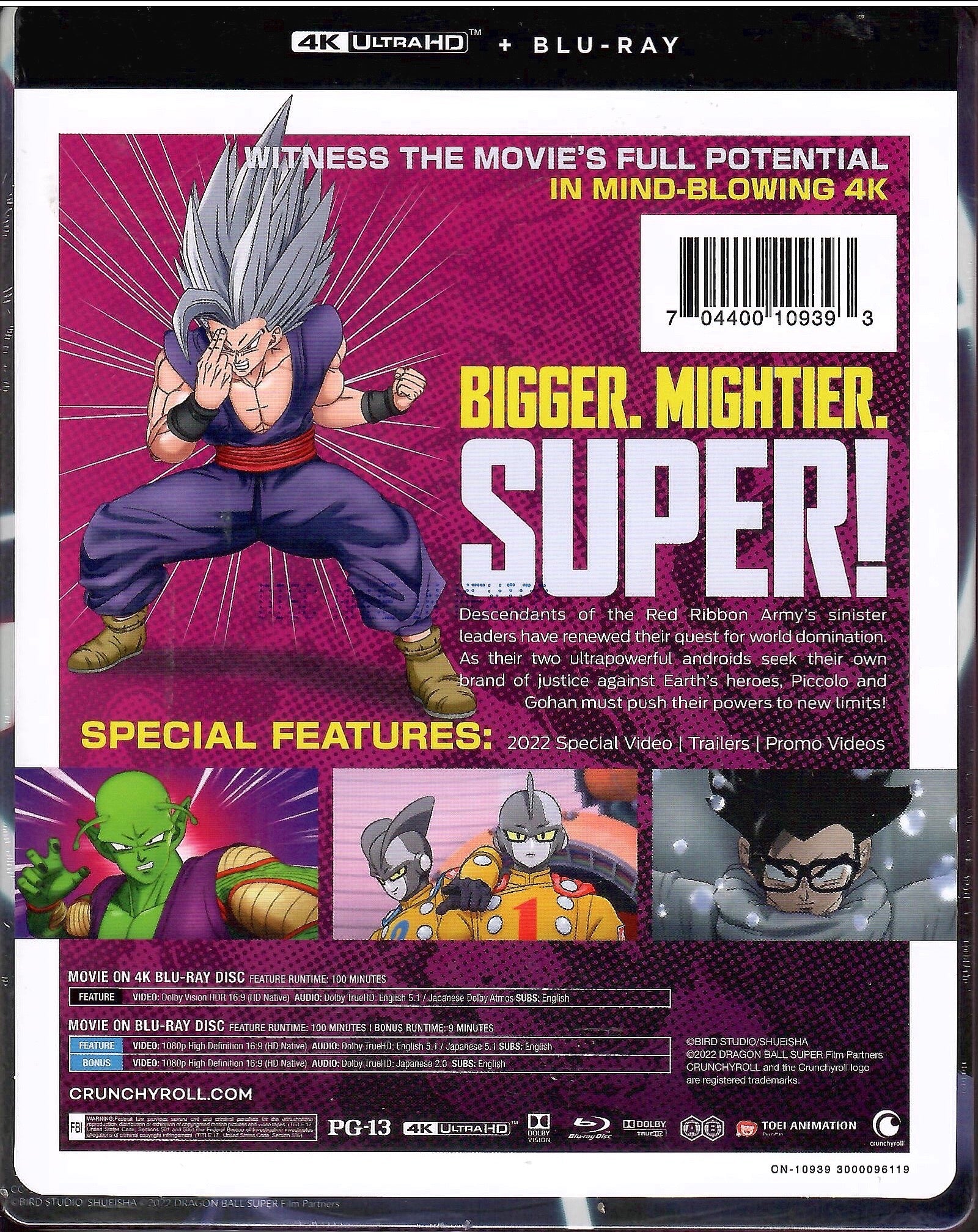 Dragon Ball Super Super Hero 4K ULTRA HD Blu-ray+Blu-ray+Steelbook+Box  Japan New