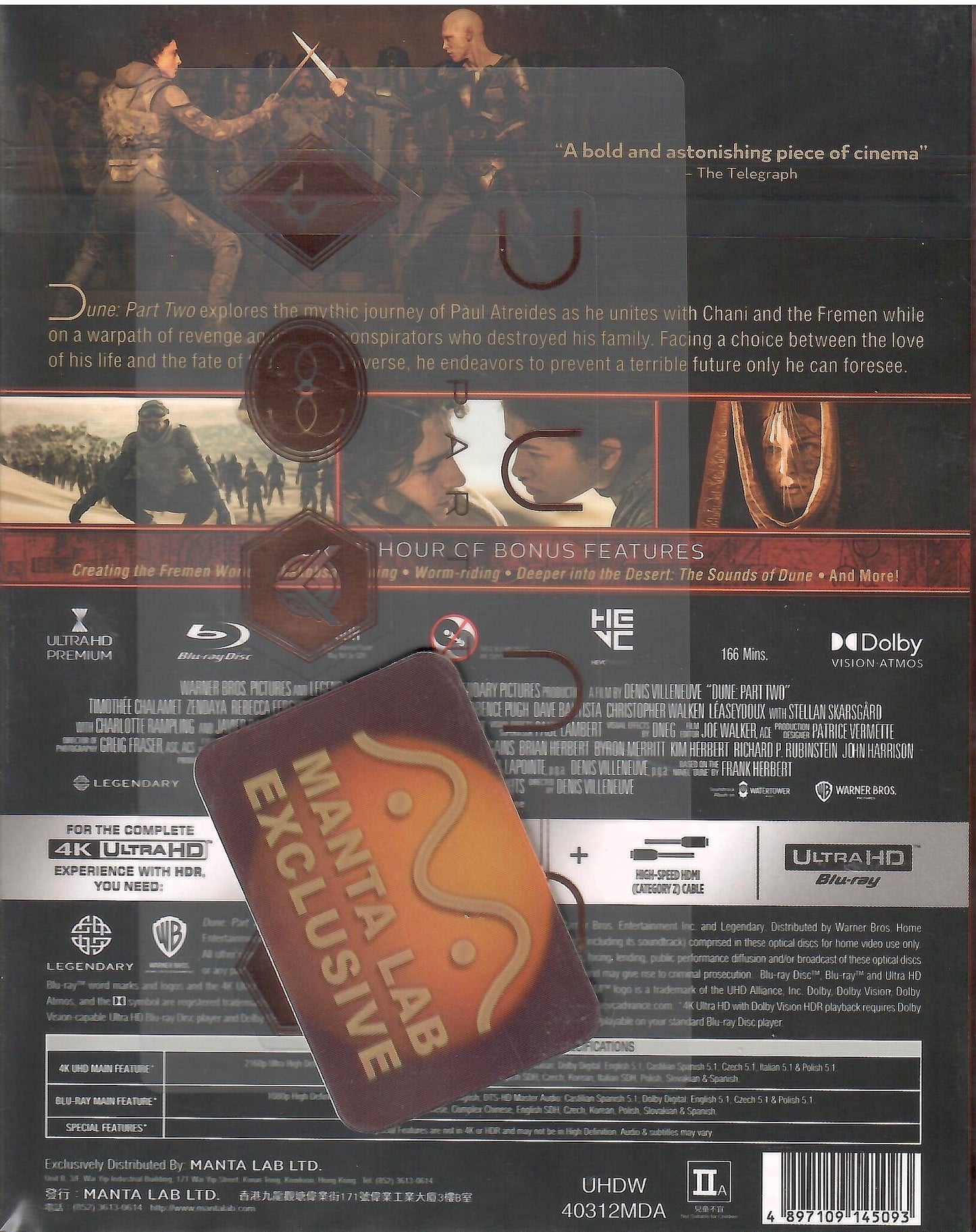 Dune: Part 2 4K Double Lenticular A SteelBook (2024)(ME#70)(Hong Kong)