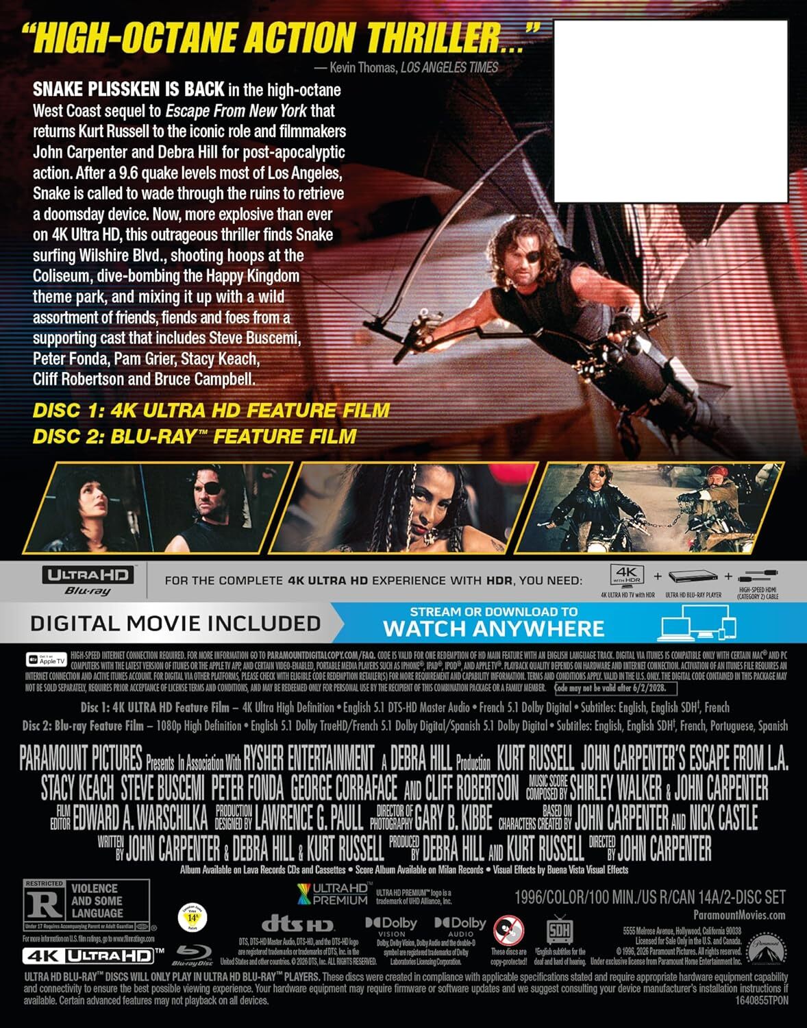 Escape From L.A. 4K SteelBook: 30th Anniversary Edition