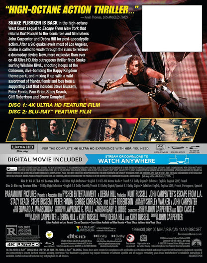Escape From L.A. 4K SteelBook: 30th Anniversary Edition