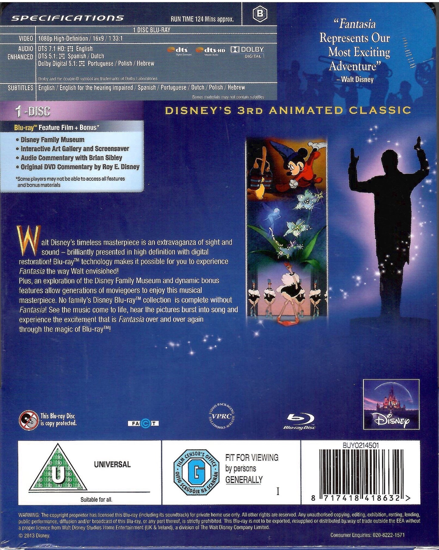 Fantasia SteelBook: The Disney Collection #6 (UK)