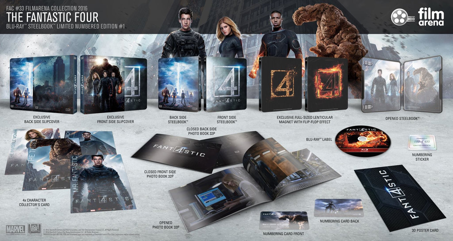 Fantastic Four Full Slip SteelBook + Lenticular Magnet (2015)(FAC#033)(Czech)