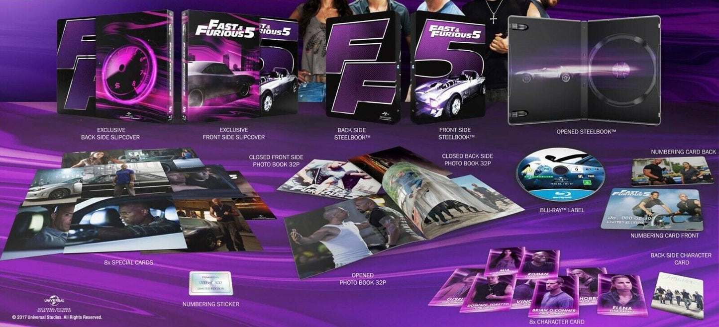 Fast and Furious 5 Full Slip SteelBook (Fast Five)(2011)(FAC#90)(Czech)