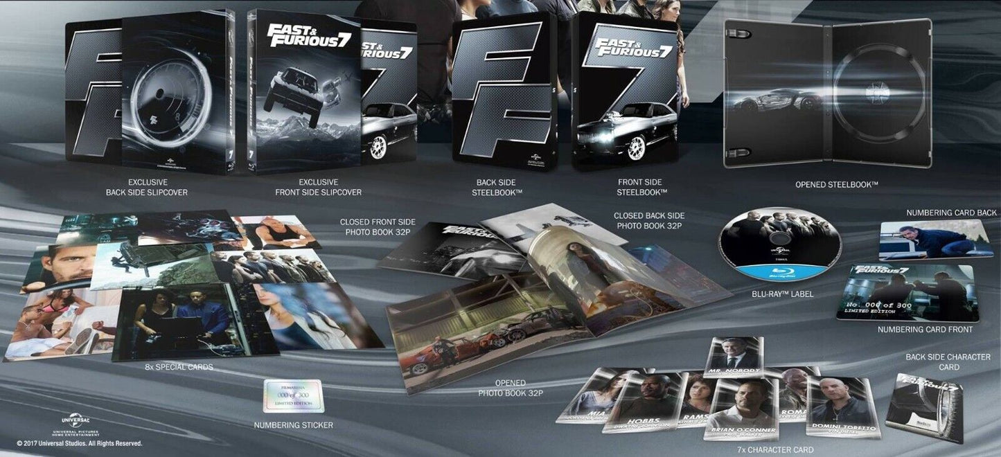 Fast and Furious 7 Full Slip SteelBook (2015)(FAC#90)(Czech)