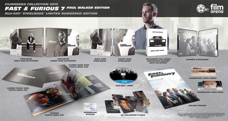 Fast and Furious 7 Paul Walker Edition Full Slip SteelBook + Lenticular Magnet (2015)(FAC#19)(Czech)