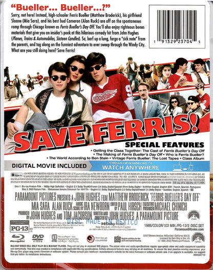 Ferris Bueller's Day Off SteelBook (BD/DVD + Digital Copy)(Exclusive)