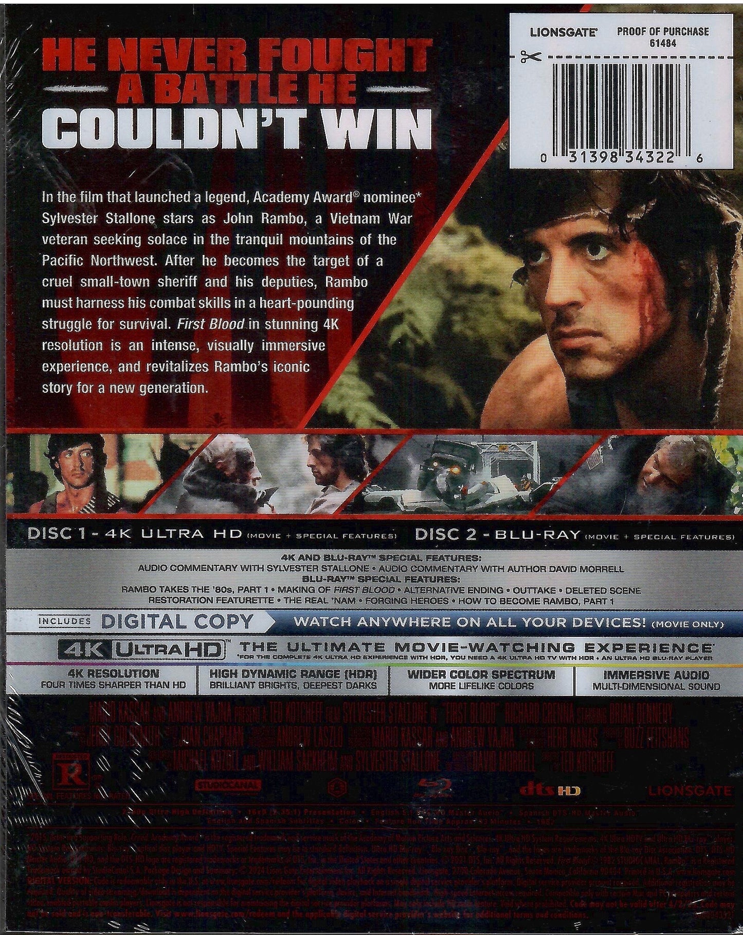 Rambo: First Blood 4K SteelBook (Exclusive)