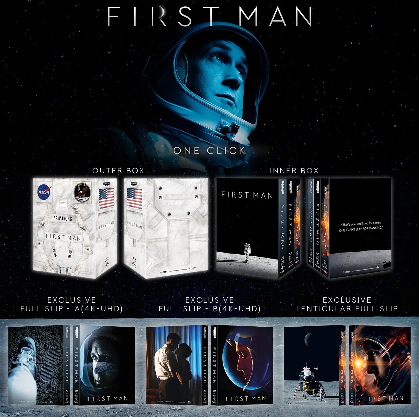 First Man 4K 1-Click SteelBook (2018)(ME#21)(Hong Kong)