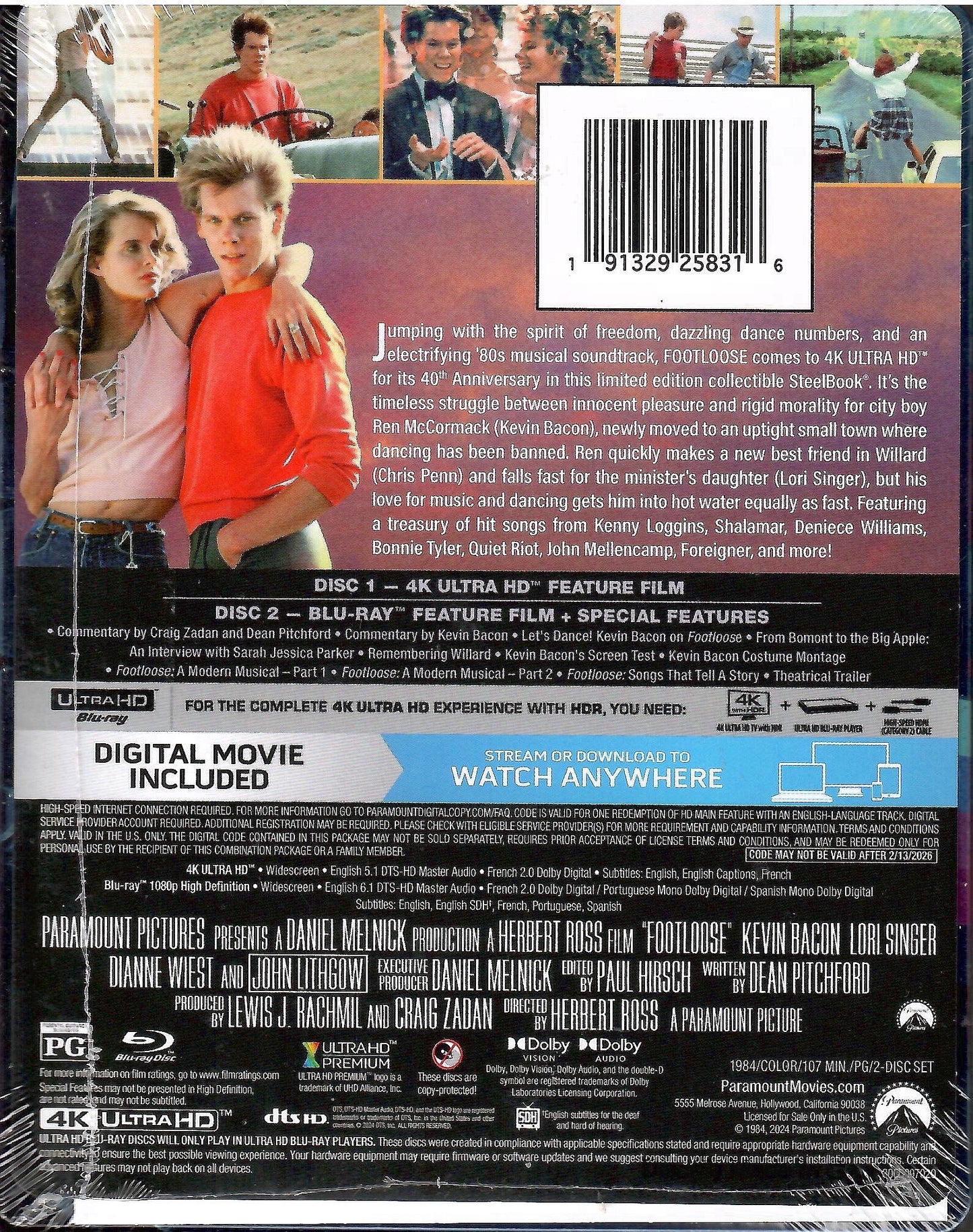 Footloose 4K SteelBook: 40th Annviersary Edition (1984)