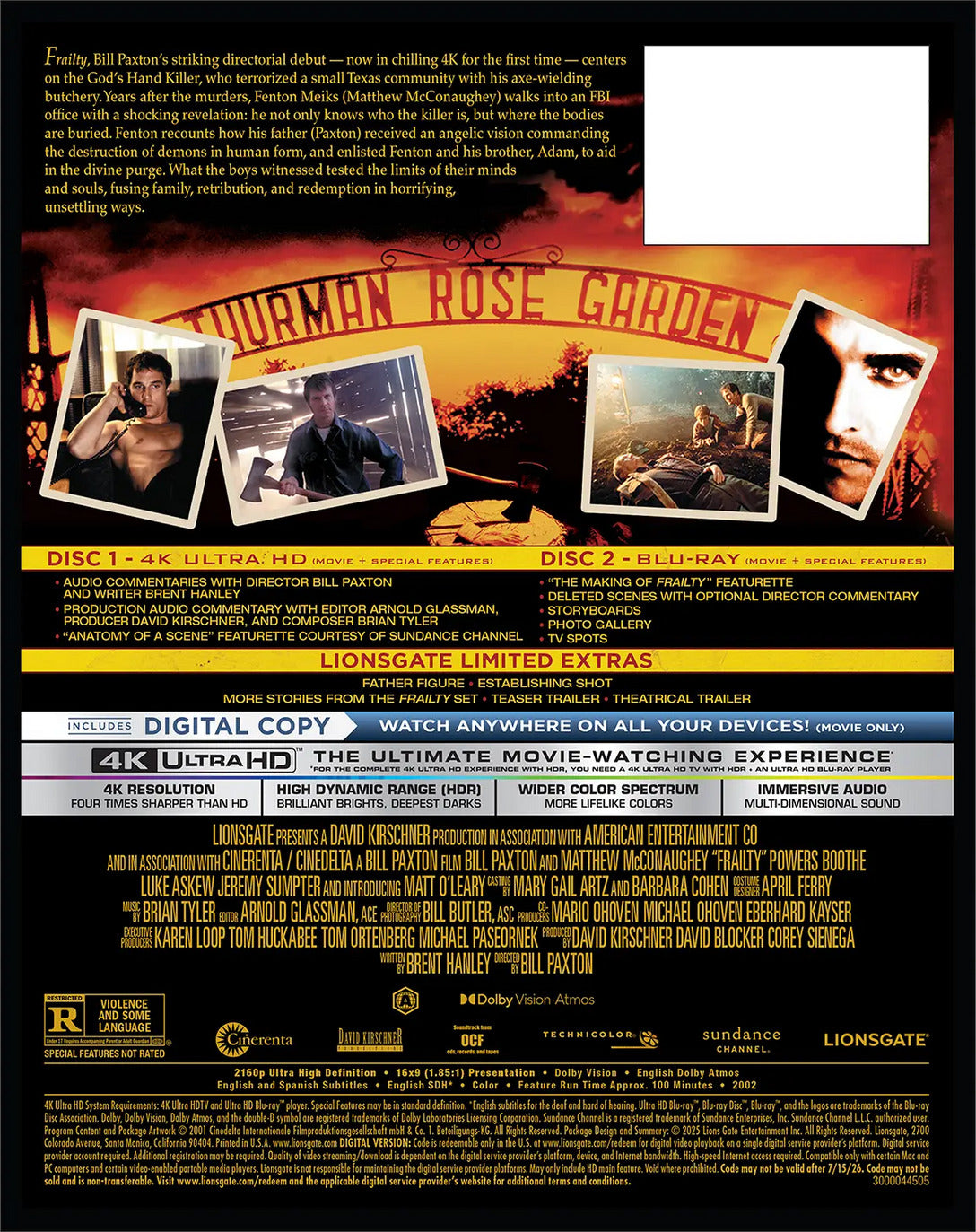 Frailty 4K DigiPack (Exclusive)