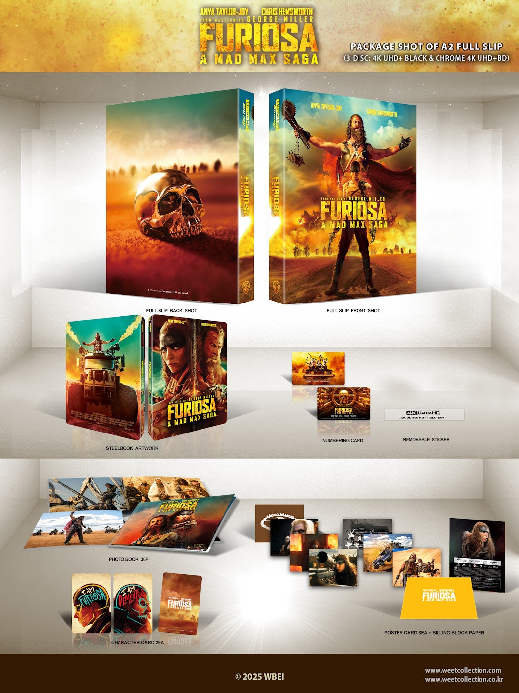 Furiosa: A Mad Max Saga 4K Full Slip A2 SteelBook - Black and Chrome Edition (WCE#29)(Korea)