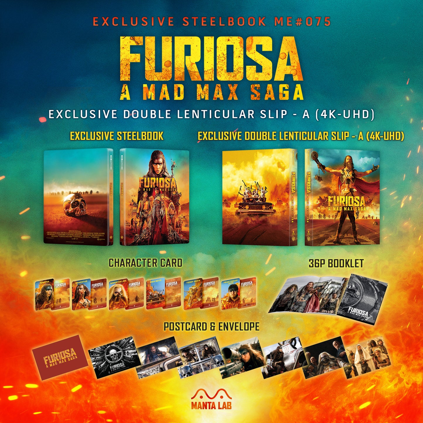 Furiosa: A Mad Max Saga 4K Double Lenticular A SteelBook - Black and Chrome Edition (ME#75)(Hong Kong)