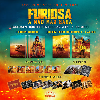 Furiosa: A Mad Max Saga 4K Double Lenticular A SteelBook - Black and Chrome Edition (ME#75)(Hong Kong)