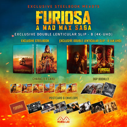 Furiosa: A Mad Max Saga 4K Double Lenticular B SteelBook - Black and Chrome Edition (ME#75)(Hong Kong)