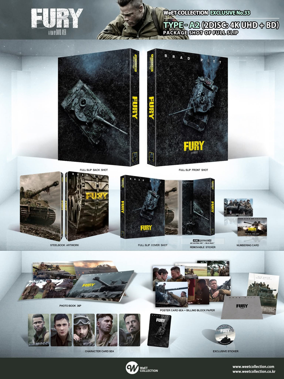 [Pre-Order] Fury 4K 1-Click SteelBook (2014)(WCE#33)(Korea)
