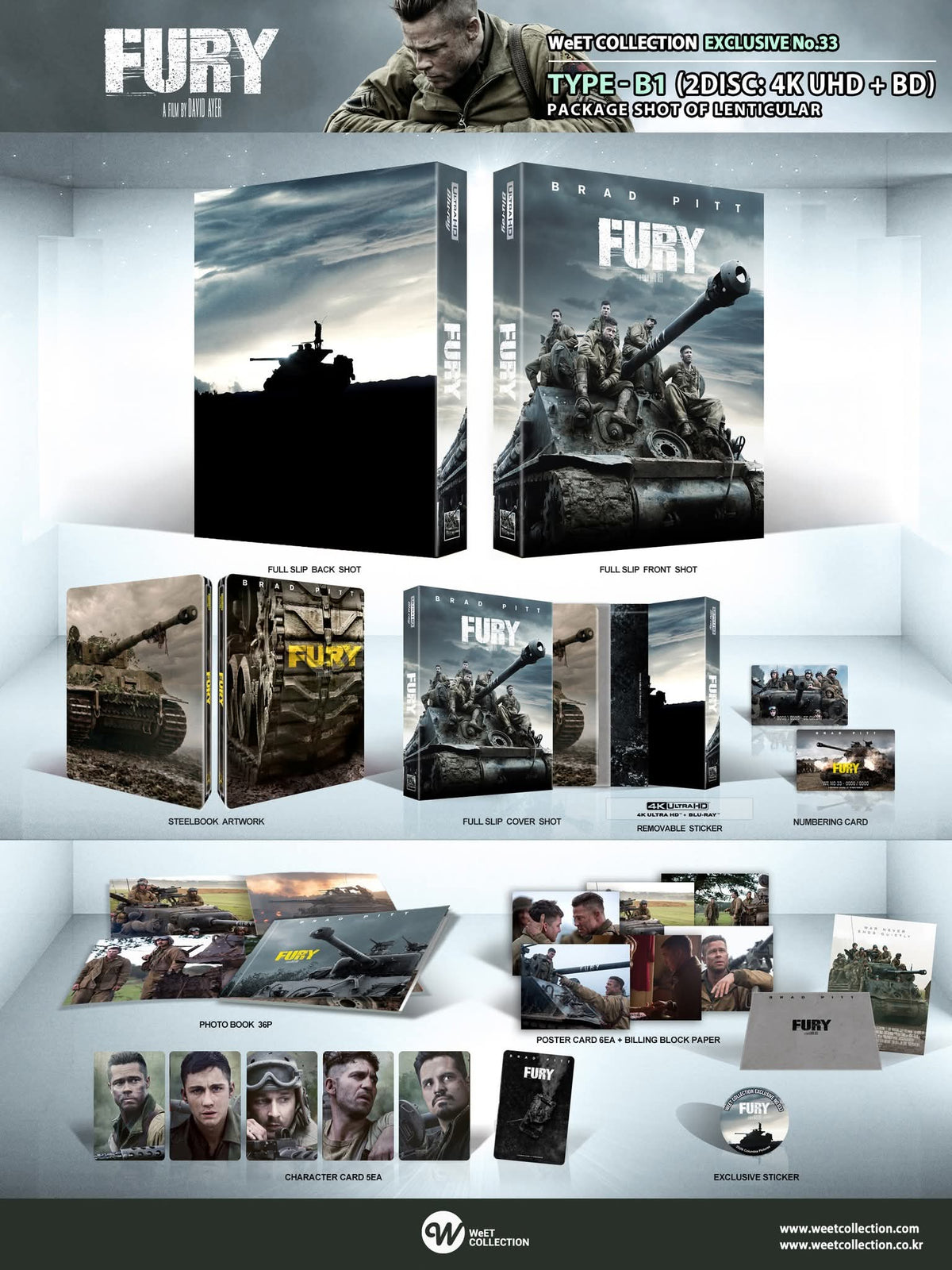 [Pre-Order] Fury 4K 1-Click SteelBook (2014)(WCE#33)(Korea)