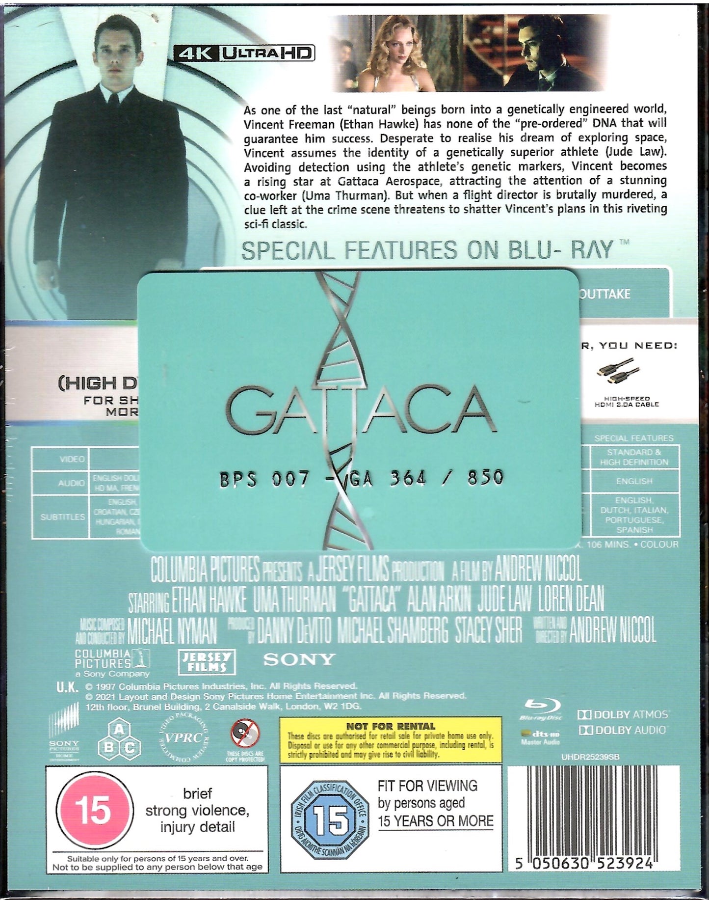 Gattaca 4K XL Full Slip SteelBook w/ Poster (BP#007)(UK)