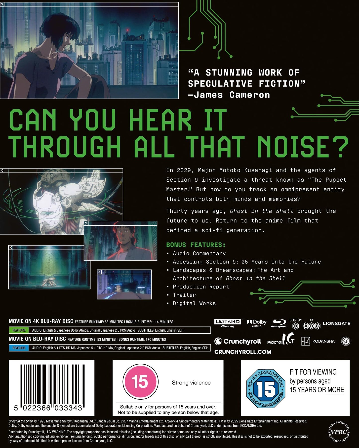 Ghost in the Shell 4K SteelBook: Kuro Black Edition (1995)(UK)