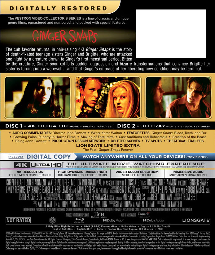 Ginger Snaps 4K: Vestron Collector's Series #39 (Exclusive)