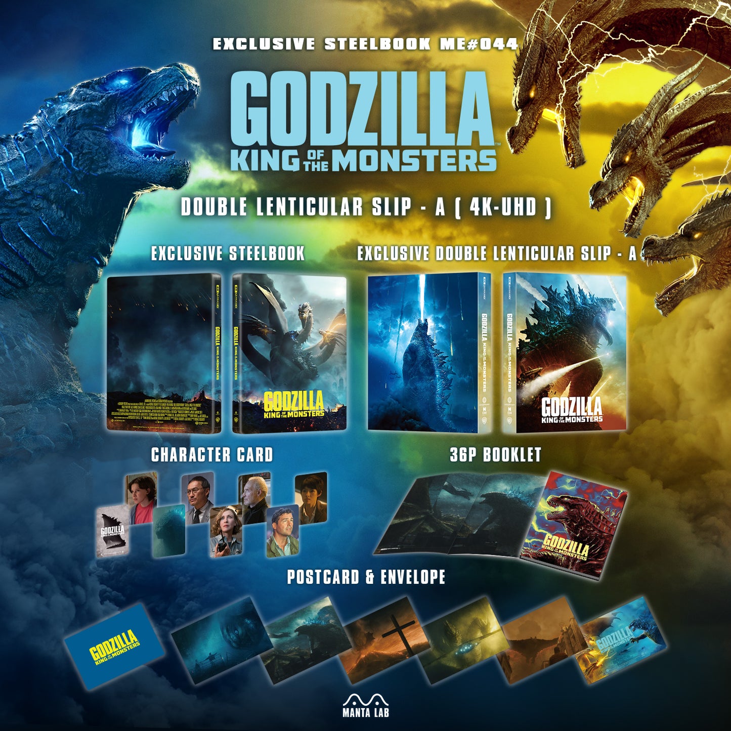 Godzilla: King of the Monsters 4K Double Lenticular A SteelBook (ME#44)(Hong Kong)