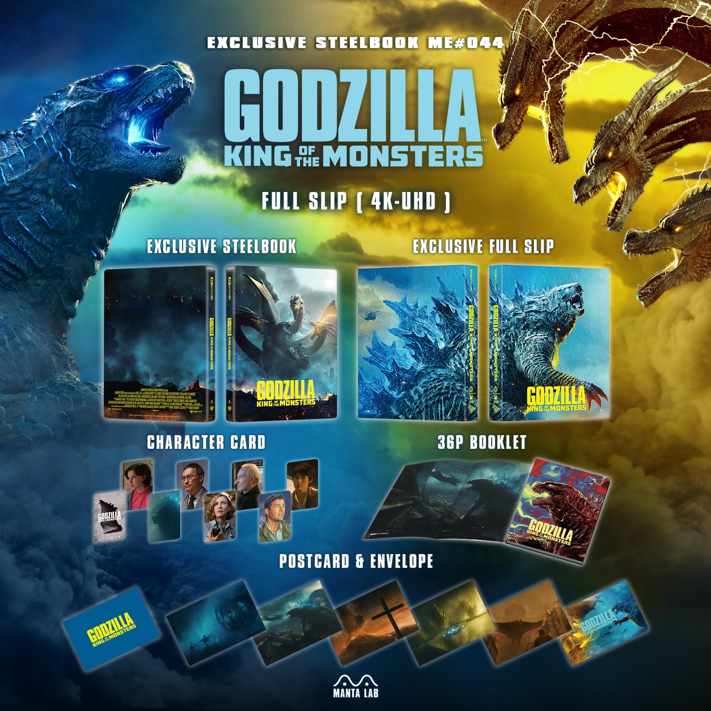 Godzilla: King of the Monsters 4K Full Slip SteelBook (ME#44)(Hong Kong)