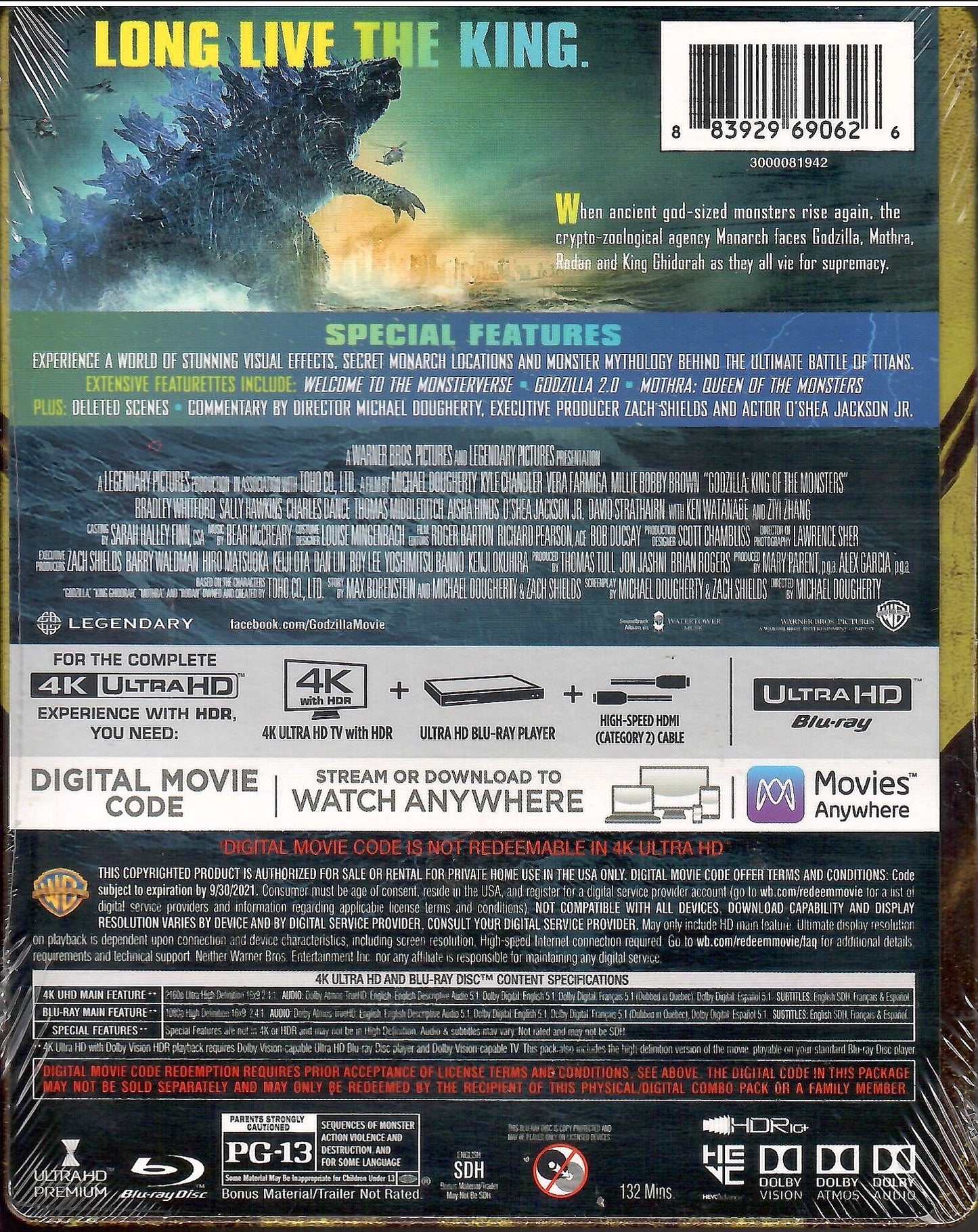 Godzilla: King of the Monsters 4K SteelBook (Exclusive)