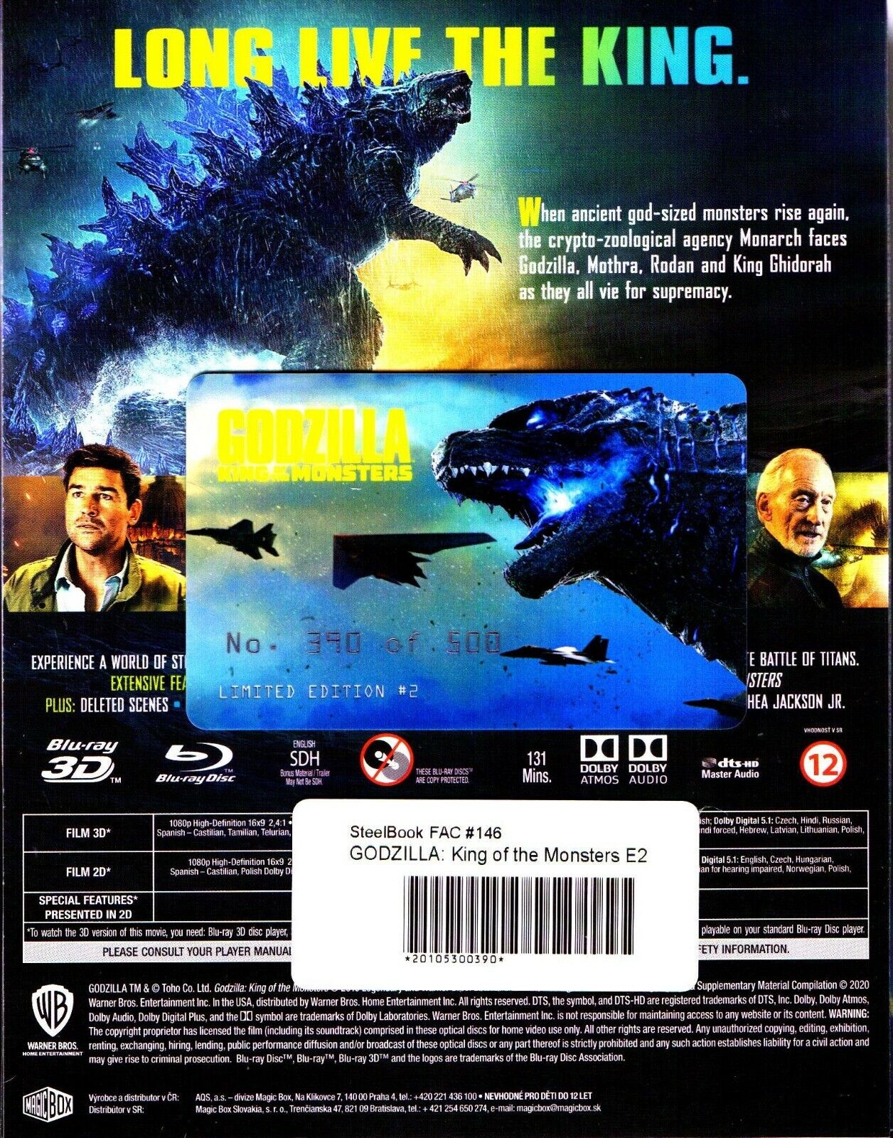 Godzilla: King of the Monsters 3D XL Double Lenticular SteelBook (FAC #146)(Czech)