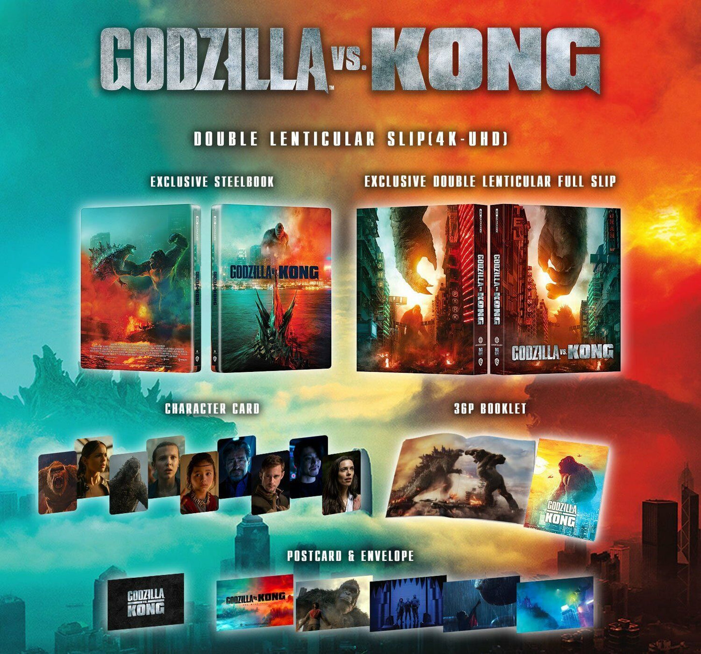 Godzilla Vs. Kong 4K Double Lenticular SteelBook (2021)(ME#41)(Hong Kong)