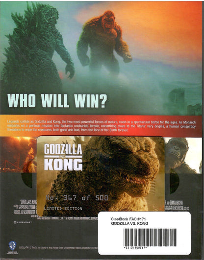 Godzilla Vs. Kong 4K XL Double Lenticular SteelBook (2021)(EMPTY)(FAC#171)(Czech)