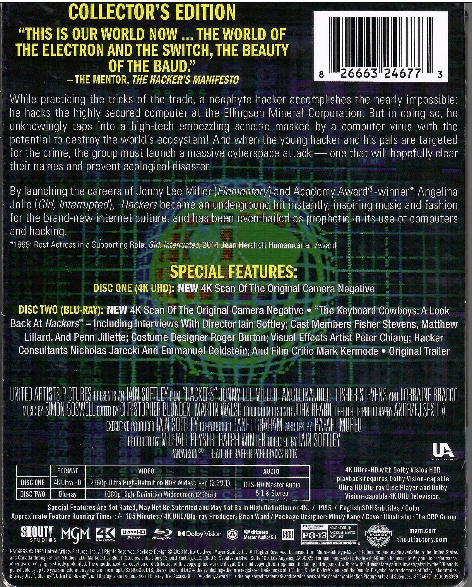 Hackers 4K SteelBook (Re-release) – Blurays For Everyone